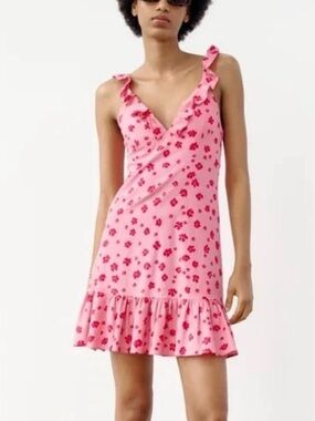 Zara Pink Floral Mini Dress